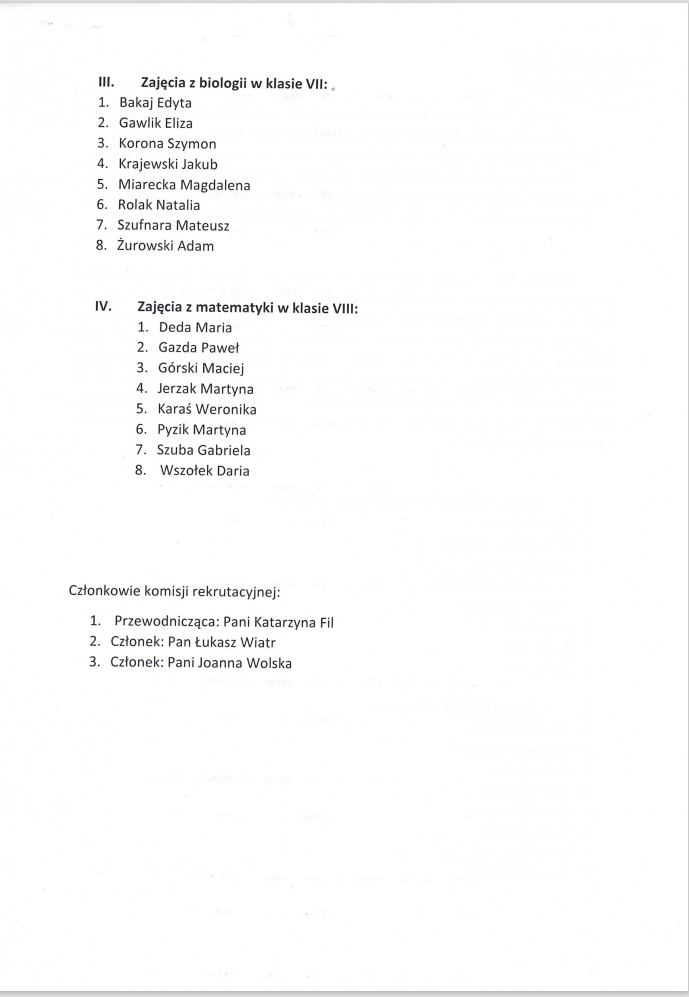 lista uczniow zakwalifikowanych 2